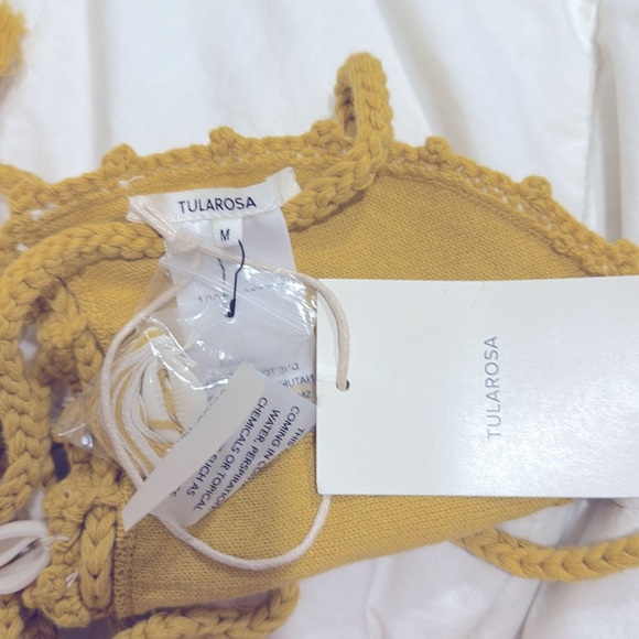 TULAROSA REMY Crochet Shell Embellished Swim Bikini Top sz M - Picture 6 of 6